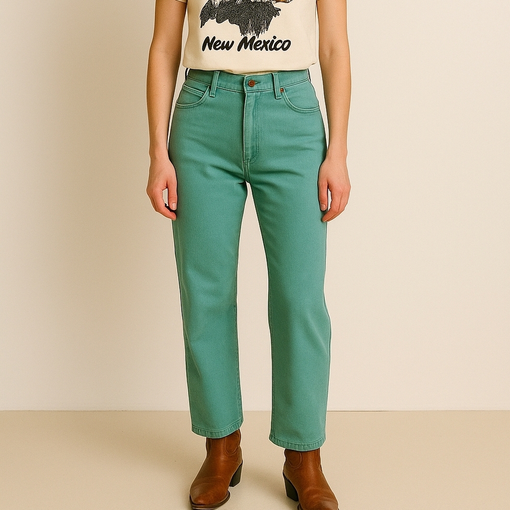 Teal High-Waisted Jeans Western